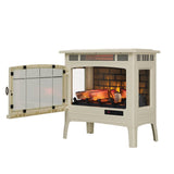 Duraflame 3D Cream Infrared Electric Fireplace Stove with Remote Control