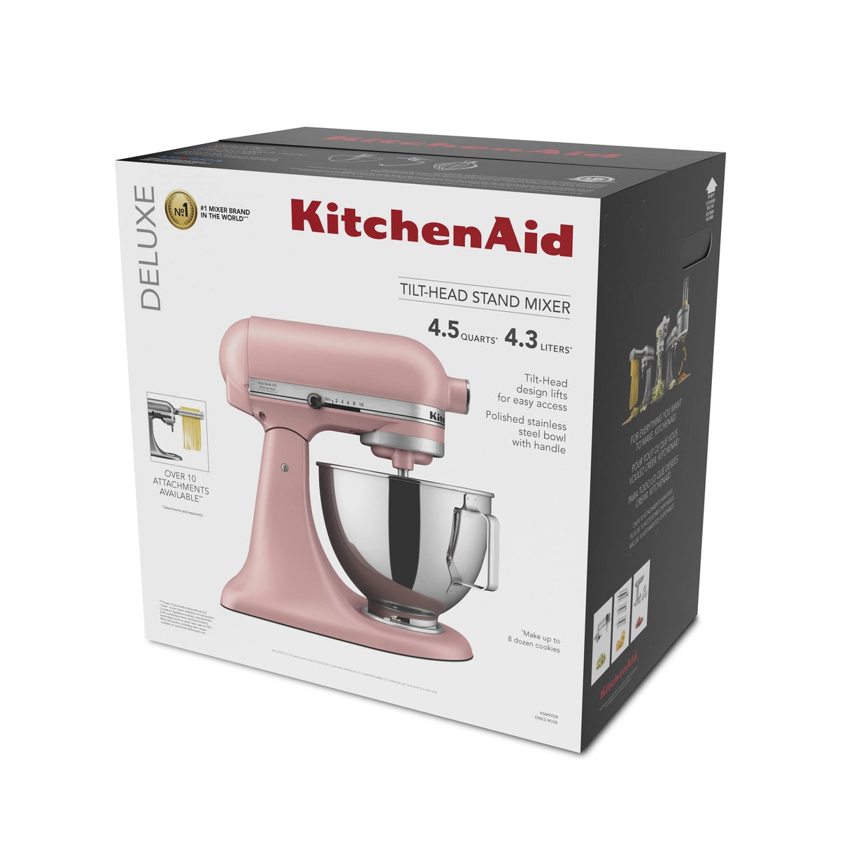 KitchenAid Deluxe 4.5 Quart Tilt-Head Stand Mixer in Rose, KSM97DR