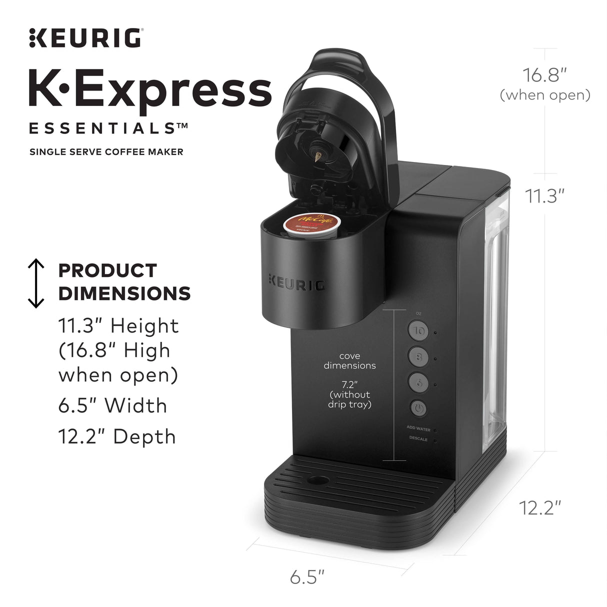 Keurig K-Express Essentials Black Single Serve K-Cup Pod Coffee Maker